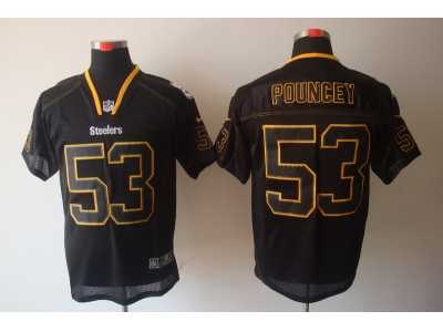 Nike NFL Pittsburgh Steelers #53 Maurkice Pouncey Black Jerseys[Lights Out Elite]