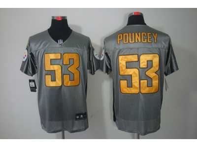 Nike NFL Pittsburgh Steelers #53 Maurkice Pouncey grey jerseys[Elite shadow]