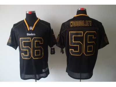 Nike NFL Pittsburgh Steelers #56 Lamarr Woodley Black Jerseys[Lights Out Elite]