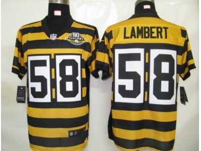 Nike NFL Pittsburgh Steelers #58 Lambert Yellow 80TH Throwback Elite jerseys