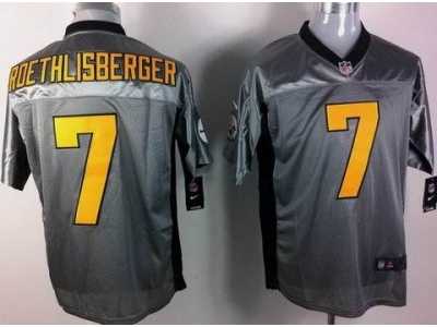 Nike NFL Pittsburgh Steelers #7 Ben Roethlisberger Grey Shadow Jerseys