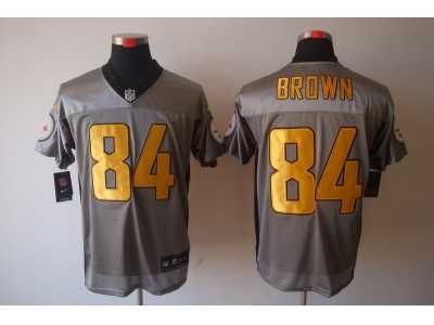 Nike NFL Pittsburgh Steelers #84 Antonio Brown Grey Jerseys[Elite Shadow]