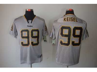 Nike NFL Pittsburgh Steelers #99 Keisel Grey Jerseys(Lights Out Elite)