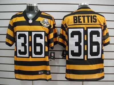 Nike NFL pittsburgh steelers #36 bettis throwback yellow-black(team 80 anniversary)