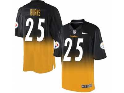 Nike Pittsburgh Steelers #25 Artie Burns Black Gold Men's Stitched NFL Elite Fadeaway Fashion Jersey