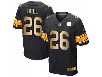 Nike Pittsburgh Steelers #26 Le'Veon Bell Black Team Color Men's Stitched NFL Elite Gold Jersey