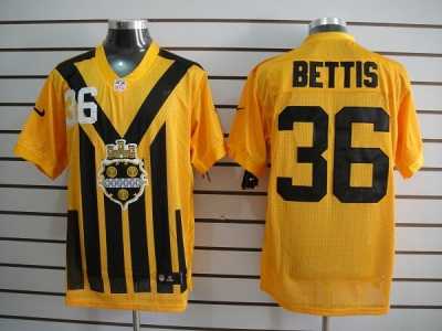 Nike Pittsburgh Steelers #36 Bettis Yellow Colors 1933s Throwback Elite Jerseys