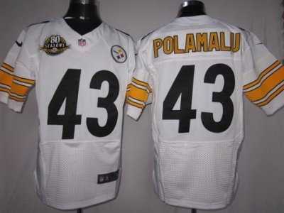 Nike Pittsburgh Steelers #43 Polamalu White[80 Anniversary]Elite Jerseys