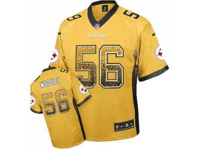Nike Pittsburgh Steelers #56 LaMarr Woodley Gold Jersey(Elite Drift Fashion)