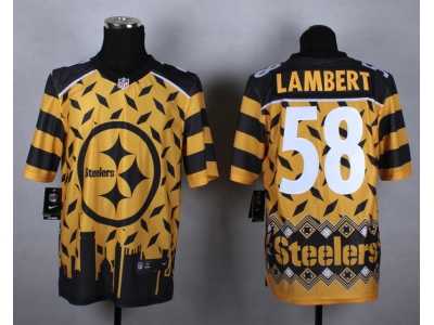 Nike Pittsburgh Steelers #58 Jack Lambert yellow Jerseys(Style Noble Fashion Elite)