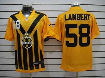 Nike Pittsburgh Steelers #58 Lambert Yellow Colors 1933s Throwback Elite Jerseys