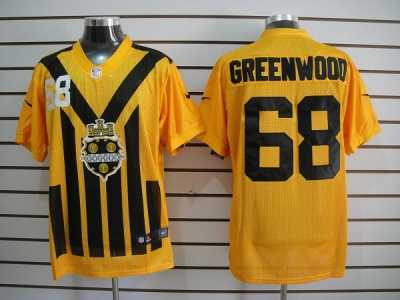 Nike Pittsburgh Steelers #68 Greenwood Yellow Colors 1933s Throwback Elite Jerseys