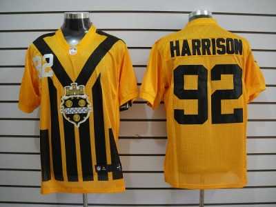 Nike Pittsburgh Steelers #92 Harrison Yellow Colors 1933s Throwback Elite Jerseys