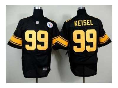 Nike pittsburgh steelers #99 keisel black jerseys[Elite][number yellow]