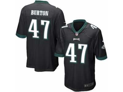 Men\'s Nike Philadelphia Eagles #47 Trey Burton Game Black Alternate NFL Jersey