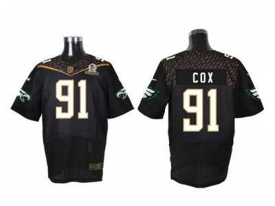 2016 Pro Bowl Nike Philadelphia Eagles #91 Fletcher Cox Black jerseys(Elite)