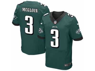 Men's Nike Philadelphia Eagles #3 Matt McGloin Elite Midnight Green Team Color NFL Jersey