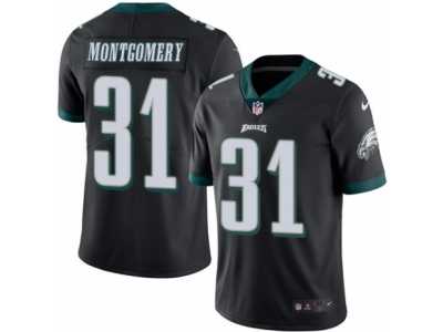 Men's Nike Philadelphia Eagles #31 Wilbert Montgomery Elite Black Rush NFL Jersey