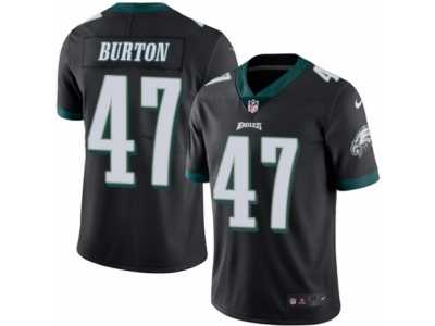 Men's Nike Philadelphia Eagles #47 Trey Burton Elite Black Rush NFL Jersey