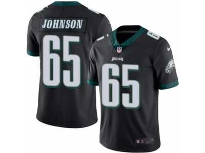 Men's Nike Philadelphia Eagles #65 Lane Johnson Elite Black Rush NFL Jersey