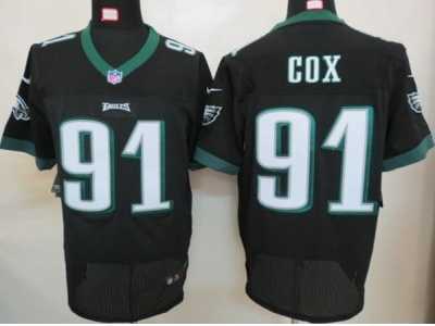 Nike NFL philadelphia eagles #91 cox black Elite jerseys