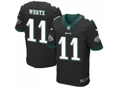 Nike Philadelphia Eagles #11 Carson Wentz Black Alternate Men's Stitched NFL New Elite Jersey
