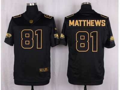 Nike Philadelphia Eagles #81 Jordan Matthews Black Pro Line Gold Collection Jersey(Elite)