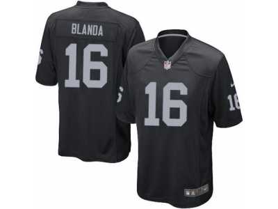 Men's Nike Oakland Raiders #16 George Blanda Game Black Team Color NFL Jersey