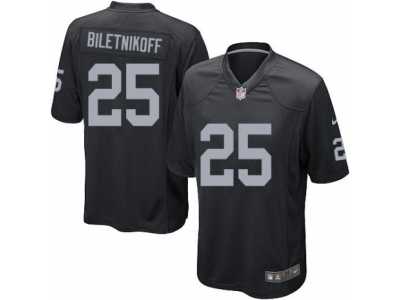 Men's Nike Oakland Raiders #25 Fred Biletnikoff Game Black Team Color NFL Jersey