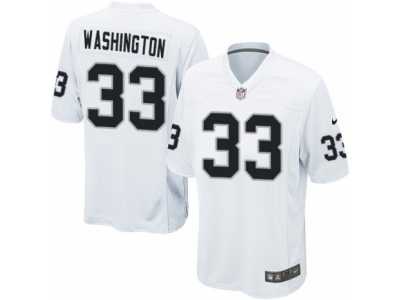 Men's Nike Oakland Raiders #33 DeAndre Washington Game White NFL Jersey