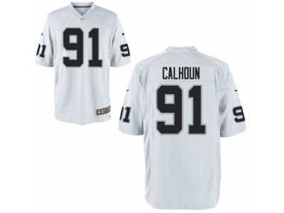 Men's Nike Oakland Raiders #91 Shilique Calhoun Game White NFL Jersey