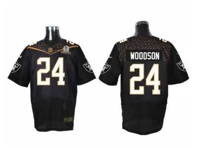 2016 Pro Bowl Nike Oakland Raiders #24 Charles Woodson Black jerseys(Elite)