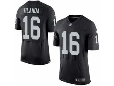 Men's Nike Oakland Raiders #16 George Blanda Elite Black Team Color NFL Jersey