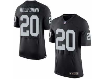 Men's Nike Oakland Raiders #20 Obi Melifonwu Elite Black Team Color NFL Jersey