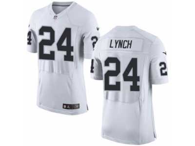 Men's Nike Oakland Raiders #24 Marshawn Lynch Elite White NFL Jersey