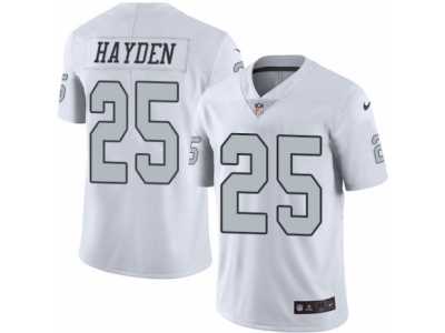 Men's Nike Oakland Raiders #25 D.J. Hayden Elite White Rush NFL Jersey