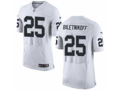Men's Nike Oakland Raiders #25 Fred Biletnikoff Elite White NFL Jersey