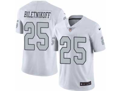 Men's Nike Oakland Raiders #25 Fred Biletnikoff Elite White Rush NFL Jersey