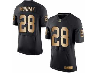 Men's Nike Oakland Raiders #28 Latavius Murray Elite Black Gold Team Color NFL Jersey