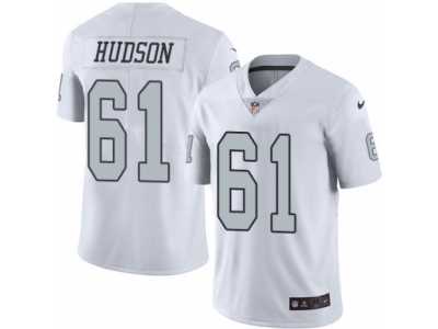 Men's Nike Oakland Raiders #61 Rodney Hudson Elite White Rush NFL Jersey