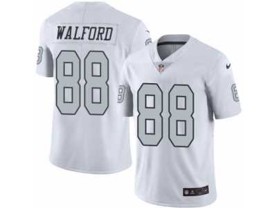 Men's Nike Oakland Raiders #88 Clive Walford Elite White Rush NFL Jersey