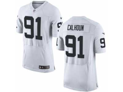 Men's Nike Oakland Raiders #91 Shilique Calhoun Elite White NFL Jersey