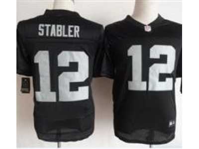 Nike NFL Oakland Raiders #12 Ken Stabler Black Jerseys(Elite)
