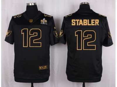 Nike Oakland Raiders #12 Kenny Stabler Black Pro Line Gold Collection Jersey(Elite)