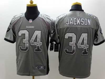Nike Oakland Raiders #34 Bo Jackson grey jerseys(Drift Fashion Elite)