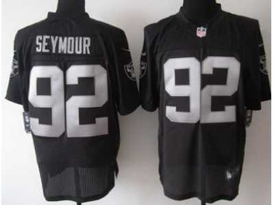 Nike Oakland Raiders #92 Richard Seymour Black Jerseys [Logo Sleeves](Elite)