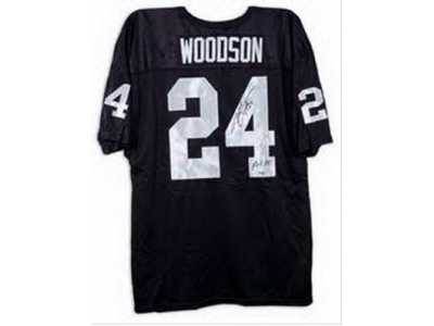 Nike Oakland raider #24 Charles Woodson black jersey[Elite signature]