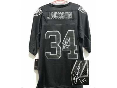 Nike jerseys oakland raiders #34 jackson black[Elite lights out signature]