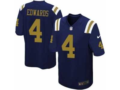 Men's Nike New York Jets #4 Lac Edwards Game Navy Blue Alternate NFL Jersey