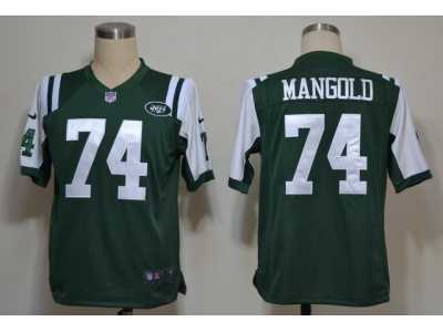 NIKE NFL New York Jets #74 Nick Mangold Green Game Jerseys
